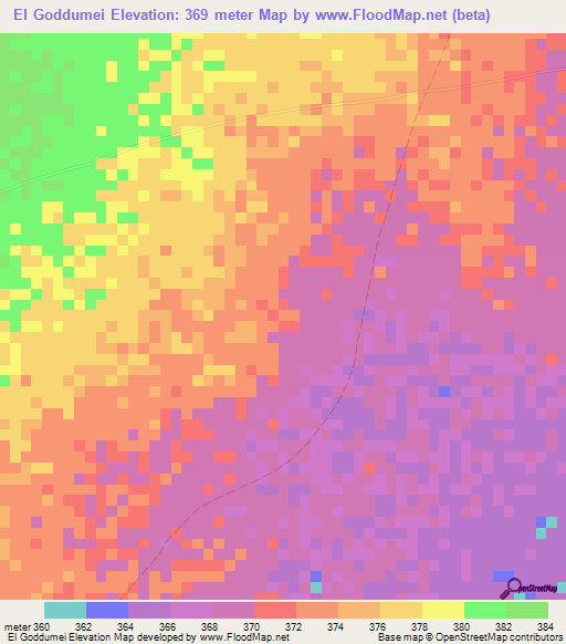 El Goddumei,Somalia Elevation Map