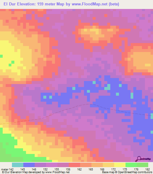 El Dur,Somalia Elevation Map