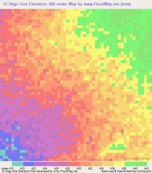 El Dego Gos,Somalia Elevation Map