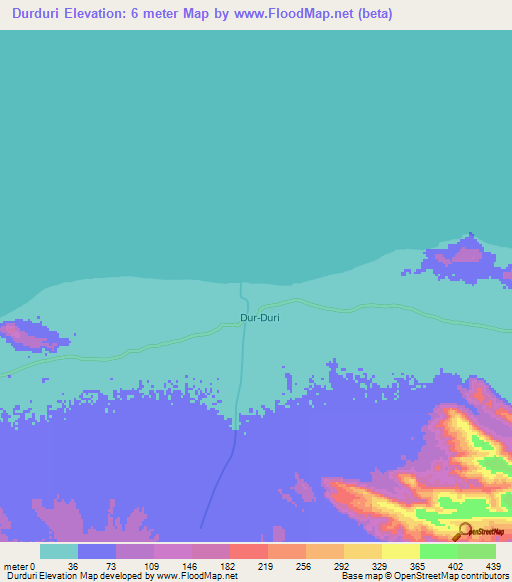 Durduri,Somalia Elevation Map