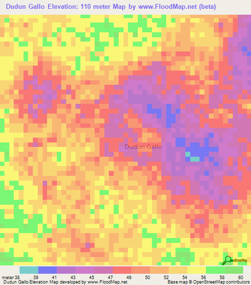Dudun Gallo,Somalia Elevation Map