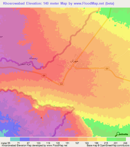 Khosrowabad,Iran Elevation Map
