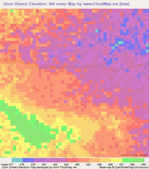 Doon Dheero,Somalia Elevation Map