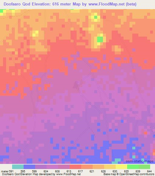 Doofaaro Qod,Somalia Elevation Map