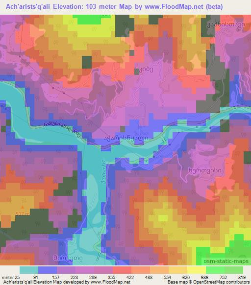 Ach'arists'q'ali,Georgia Elevation Map