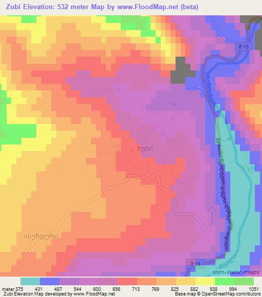 Zubi,Georgia Elevation Map