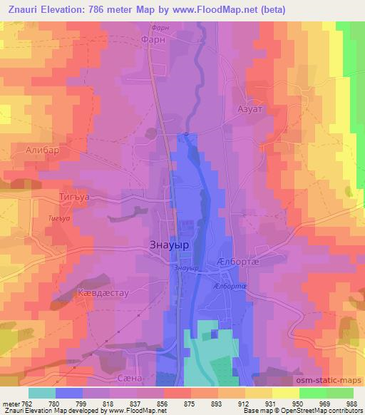 Znauri,Georgia Elevation Map