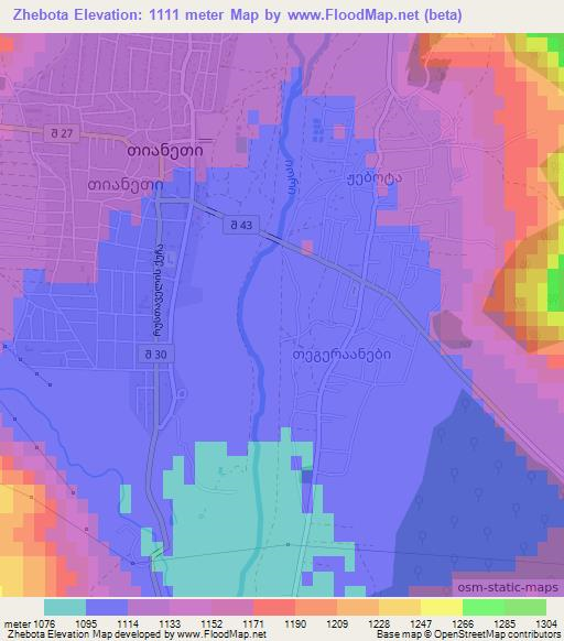 Zhebota,Georgia Elevation Map