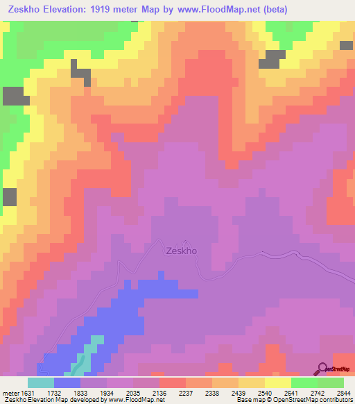Zeskho,Georgia Elevation Map