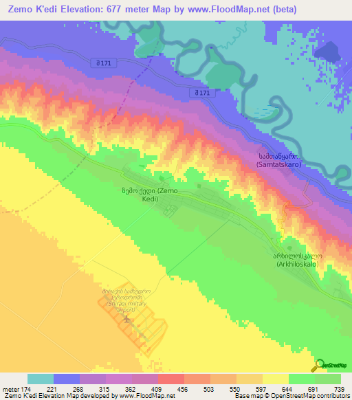 Zemo K'edi,Georgia Elevation Map