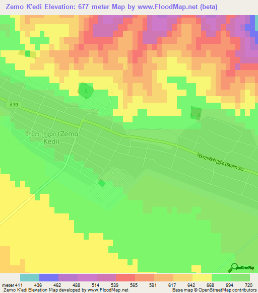Zemo K'edi,Georgia Elevation Map