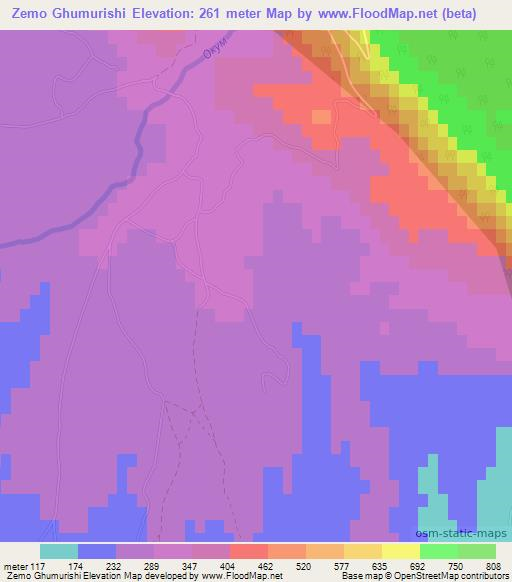 Zemo Ghumurishi,Georgia Elevation Map