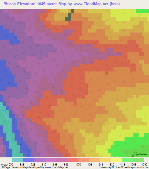 Bit'aga,Georgia Elevation Map
