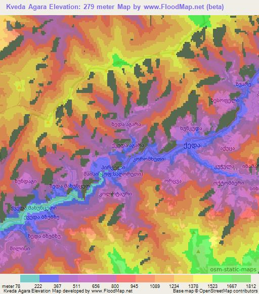 Kveda Agara,Georgia Elevation Map
