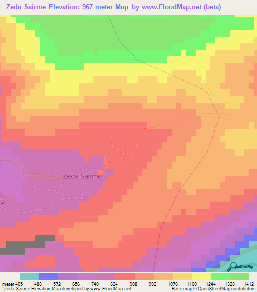 Zeda Sairme,Georgia Elevation Map