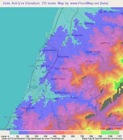 Zeda Ach'q'va,Georgia Elevation Map