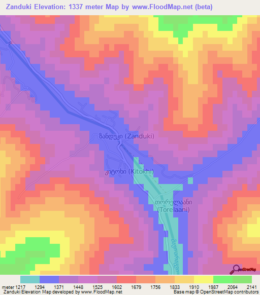 Zanduki,Georgia Elevation Map