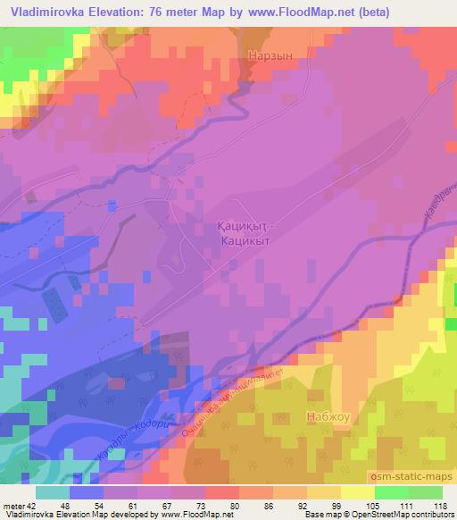 Vladimirovka,Georgia Elevation Map