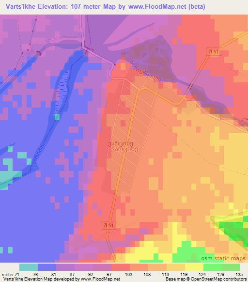 Varts'ikhe,Georgia Elevation Map