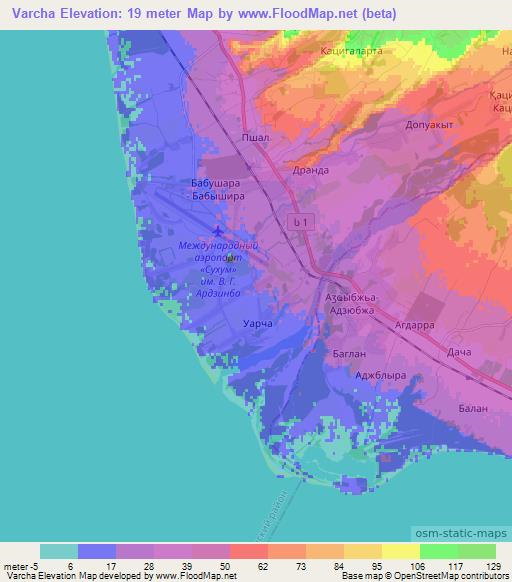 Varcha,Georgia Elevation Map