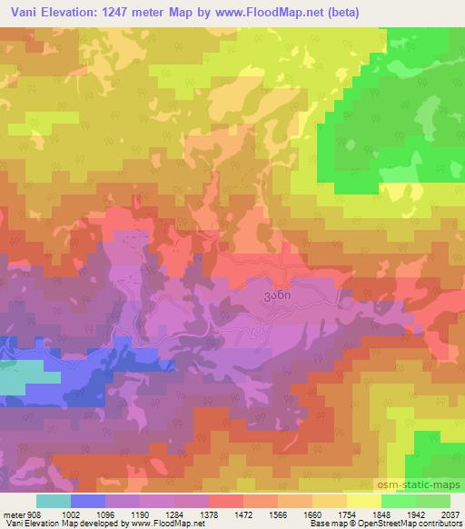 Vani,Georgia Elevation Map