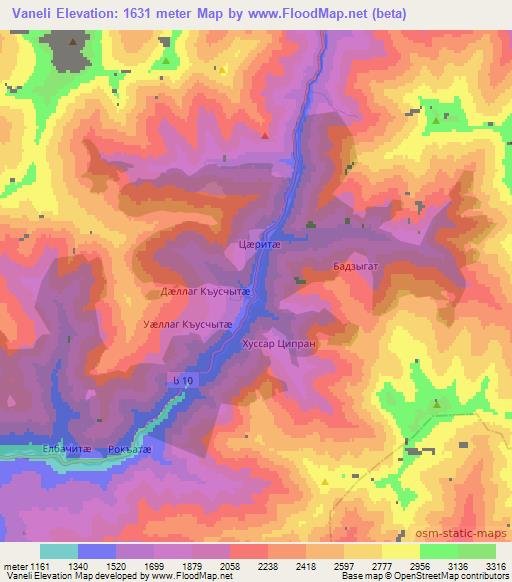 Vaneli,Georgia Elevation Map