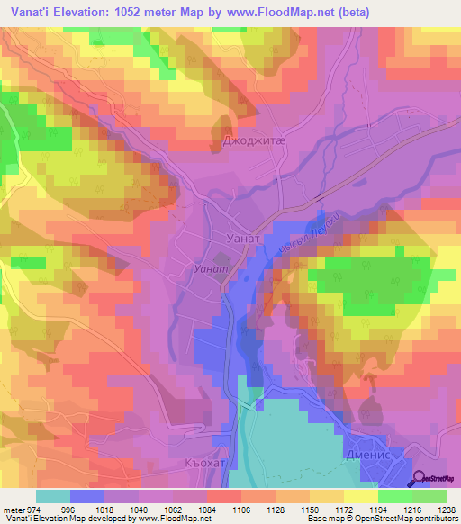 Vanat'i,Georgia Elevation Map