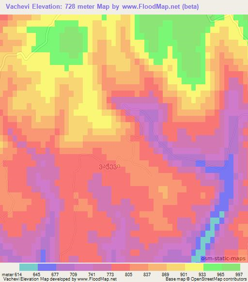 Vachevi,Georgia Elevation Map