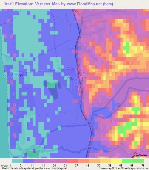 Urek'i,Georgia Elevation Map