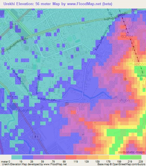 Urekhi,Georgia Elevation Map