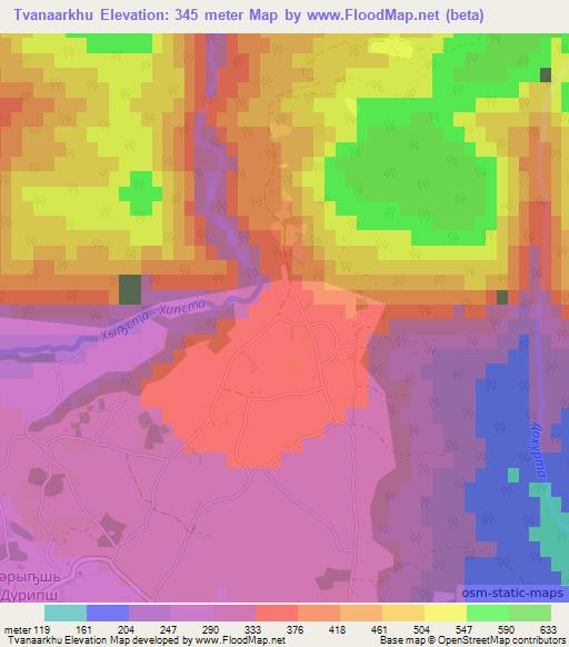 Tvanaarkhu,Georgia Elevation Map