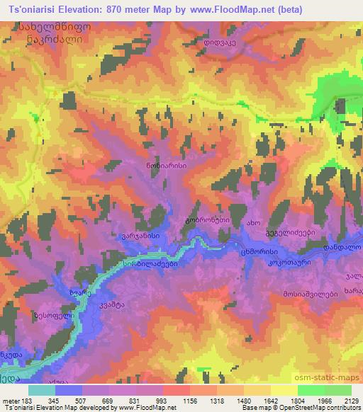 Ts'oniarisi,Georgia Elevation Map