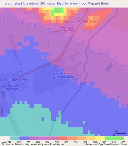 Ts'odniskari,Georgia Elevation Map