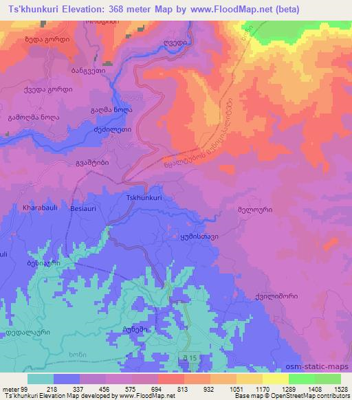 Ts'khunkuri,Georgia Elevation Map