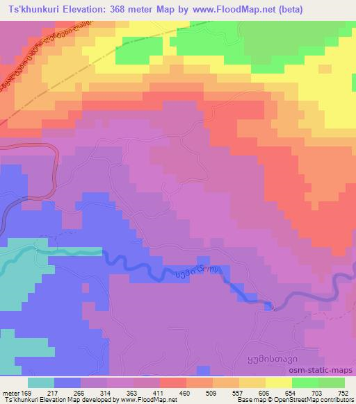 Ts'khunkuri,Georgia Elevation Map