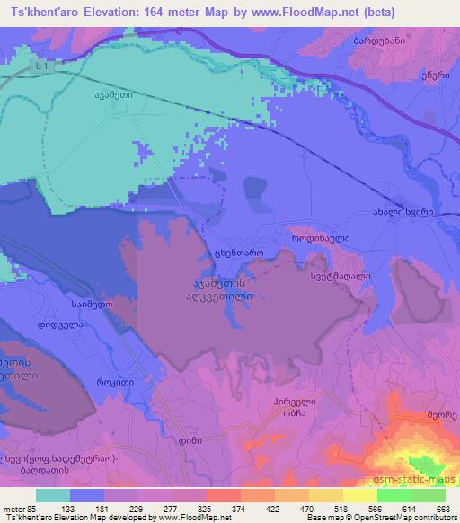 Ts'khent'aro,Georgia Elevation Map