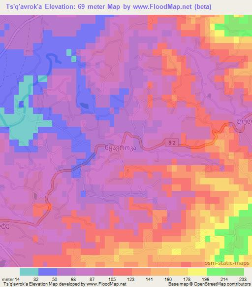 Ts'q'avrok'a,Georgia Elevation Map