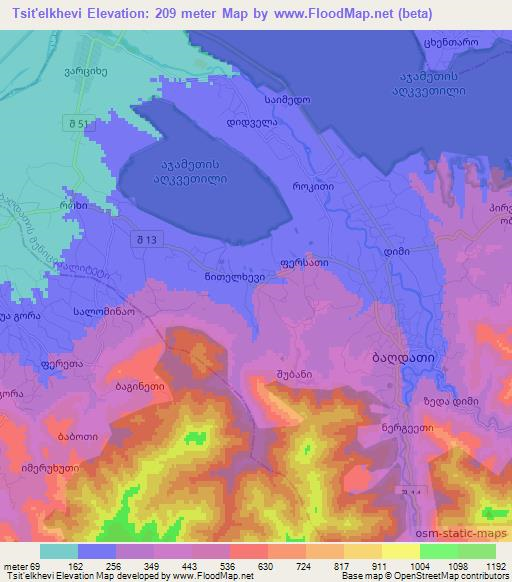 Tsit'elkhevi,Georgia Elevation Map