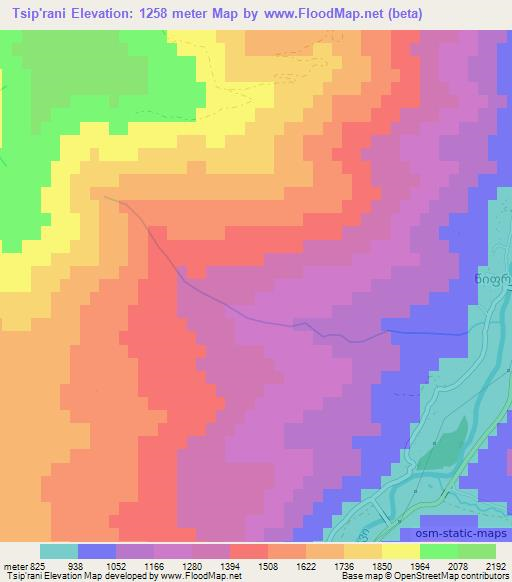 Tsip'rani,Georgia Elevation Map