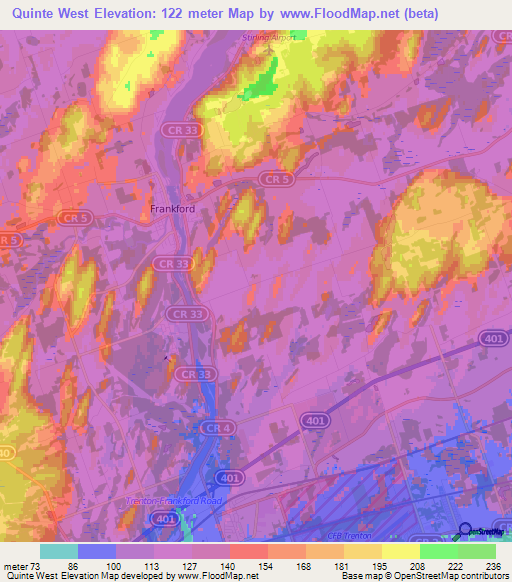 Quinte West,Canada Elevation Map