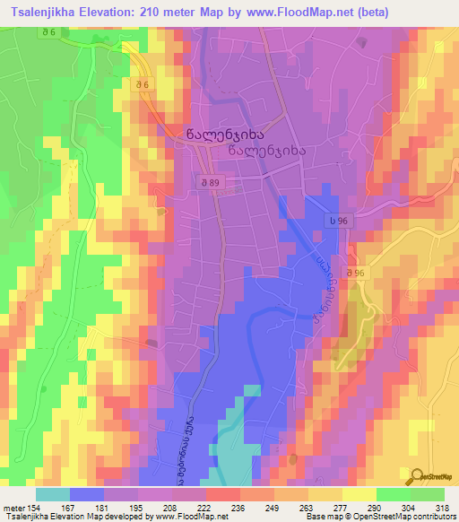 Tsalenjikha,Georgia Elevation Map