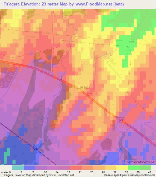 Ts'agera,Georgia Elevation Map