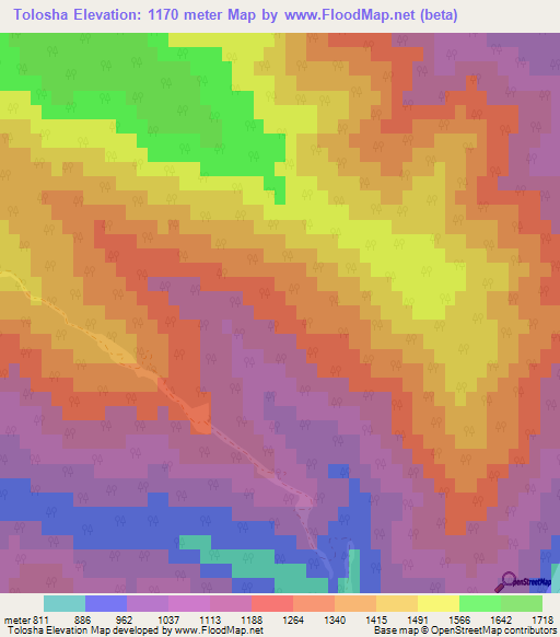 Tolosha,Georgia Elevation Map