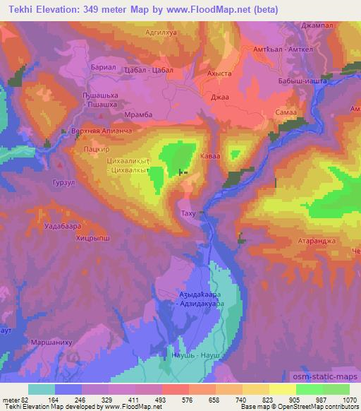 Tekhi,Georgia Elevation Map
