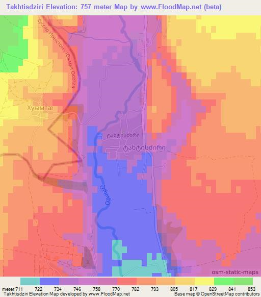 Takhtisdziri,Georgia Elevation Map