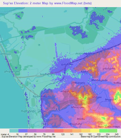 Sup'sa,Georgia Elevation Map