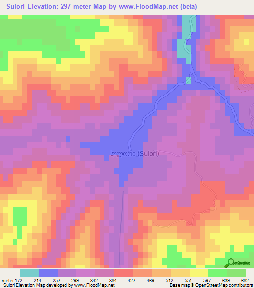 Sulori,Georgia Elevation Map