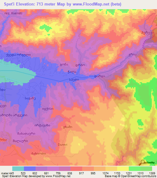 Spet'i,Georgia Elevation Map