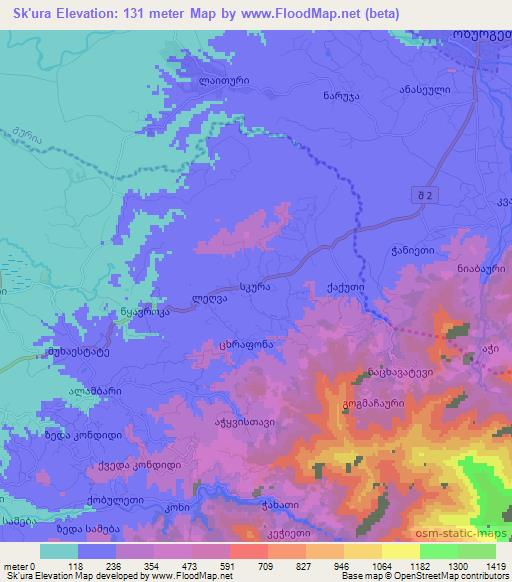 Sk'ura,Georgia Elevation Map