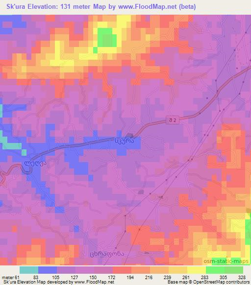 Sk'ura,Georgia Elevation Map